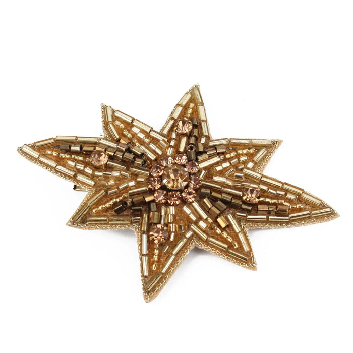 Large Gold/Silver Beaded Star Hair Clip