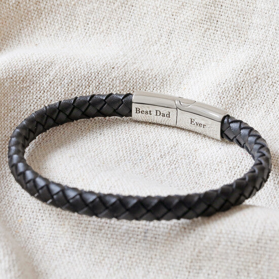 Men’s Black Leather Bracelet