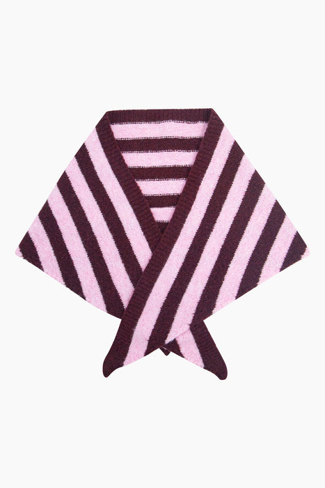 Striped Triangle Scarf in Berry & Pink