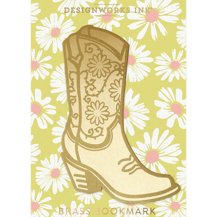 Cowgirl Boot Brass Bookmark