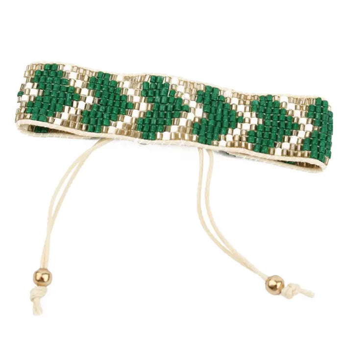 Green Heart Beaded Bracelet