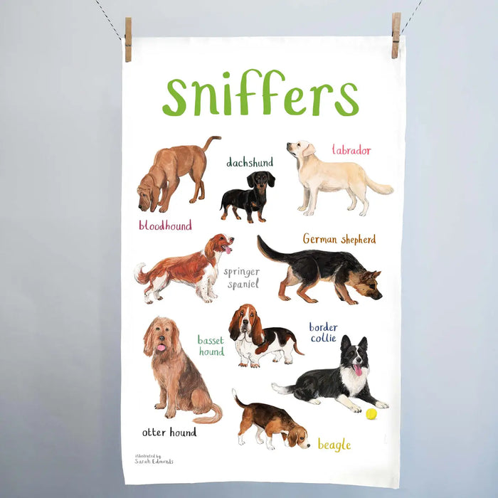 Sniffers Dog Cotton Tea Towel