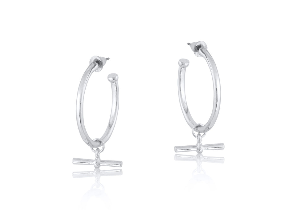 T Bar Hoop Earrings