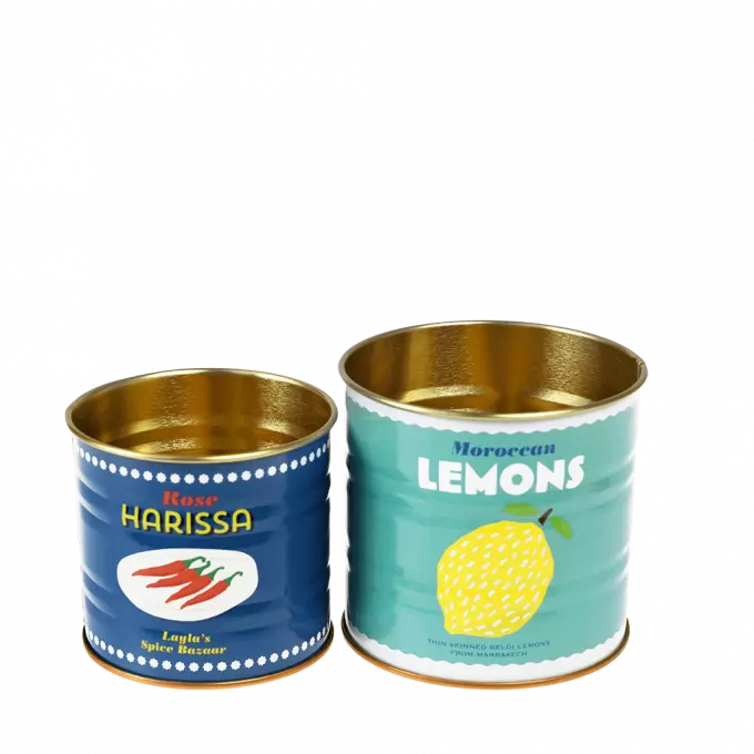 Lemons and Harissa storage tins