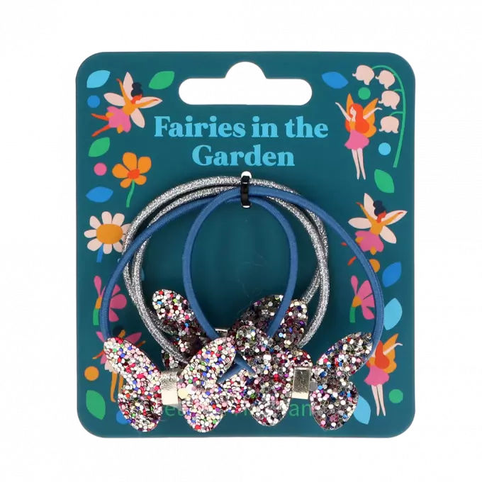 set of glittery butterfly hair bands