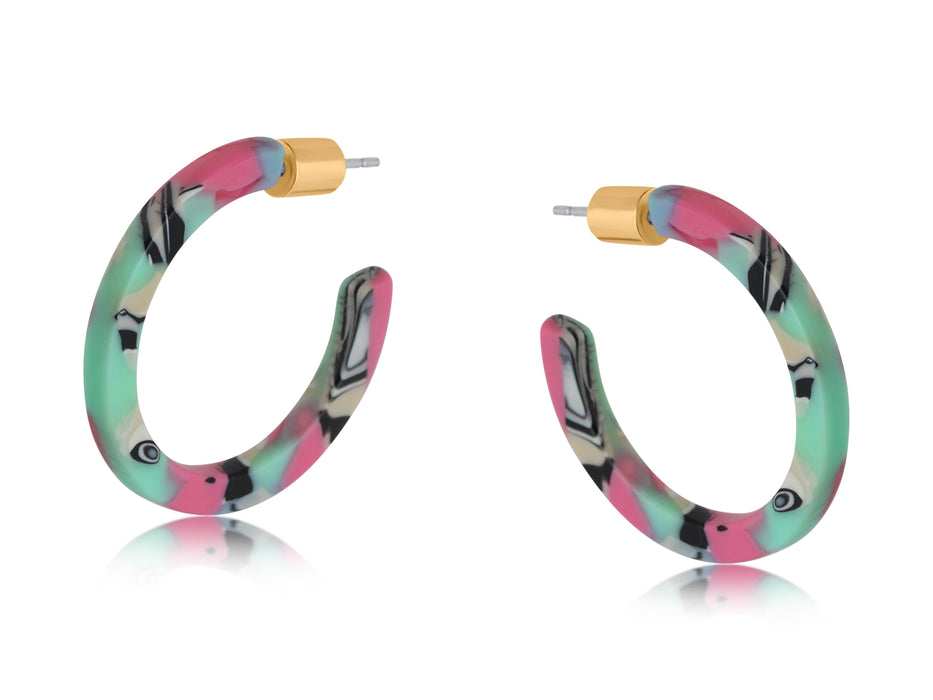 Disco Thin Resin Hoop Earrings