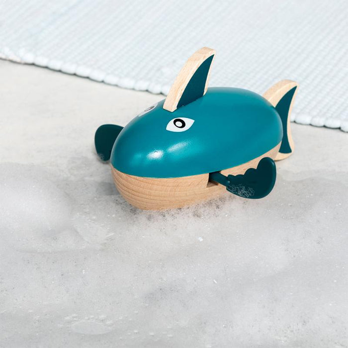 Wooden Wind-Up Shark Bath Toy
