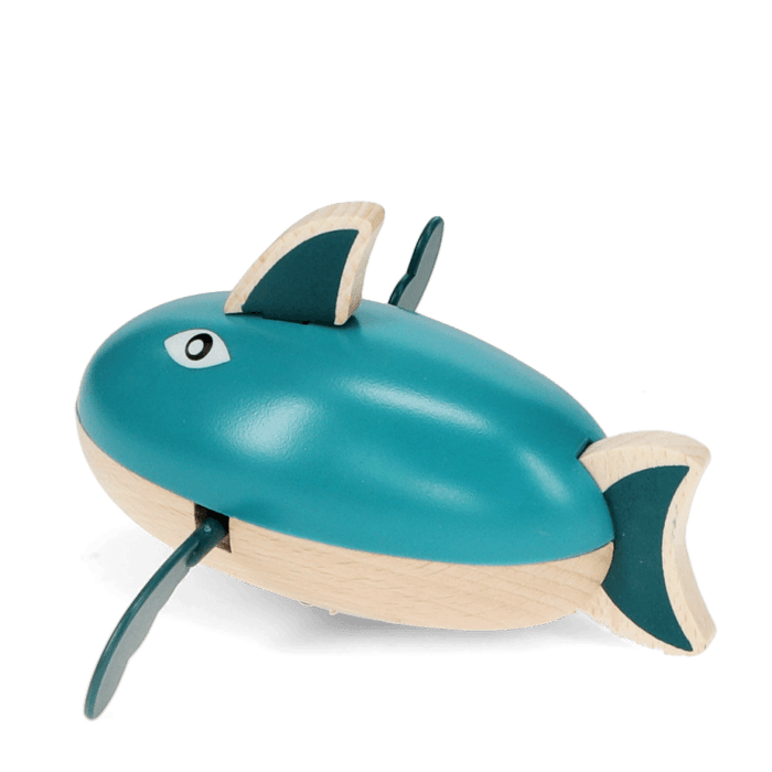 Wooden Wind-Up Shark Bath Toy