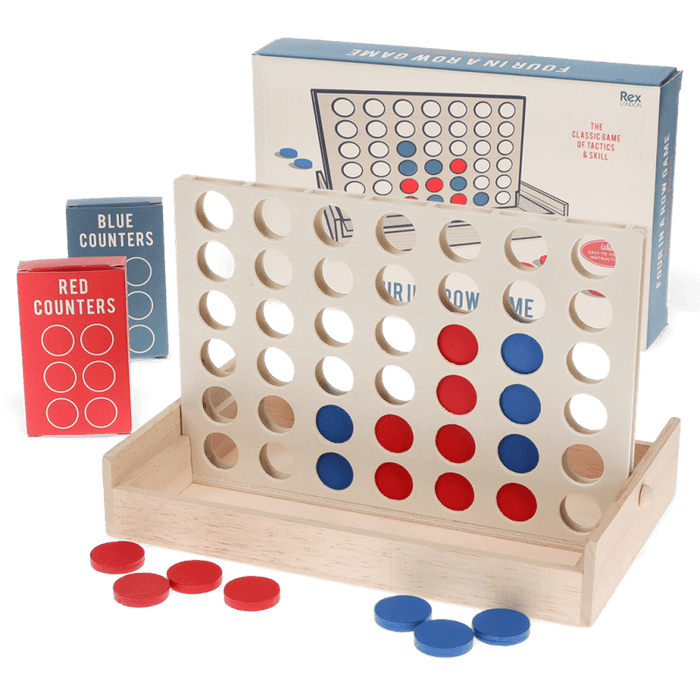 Wooden Four in a Row Game Set