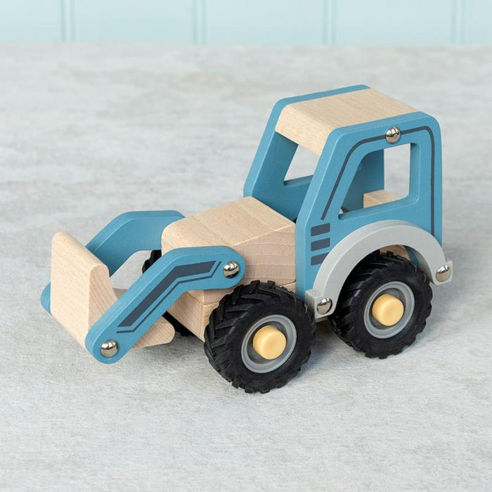 Wooden Push Along Digger Truck Toy