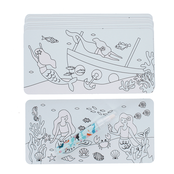 Magic Water Colouring Cards - Mermaids