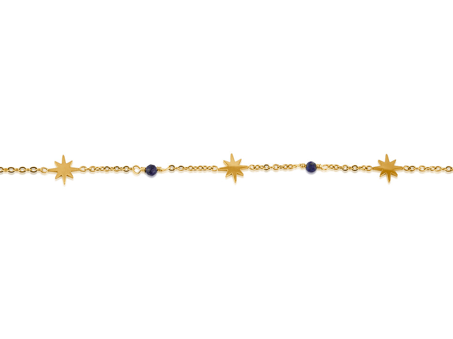 Delicate Star and Bead Gold Bracelet
