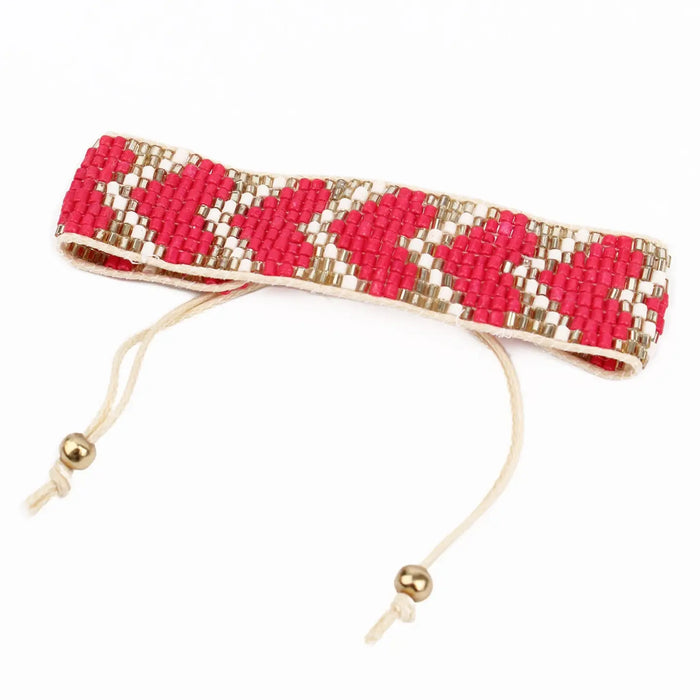 Pink Heart Beaded Bracelet