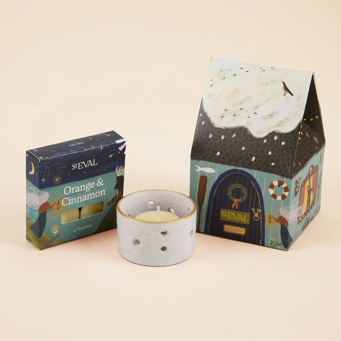 Christmas Scented Tealights and Holder Cottage Gift Sets
