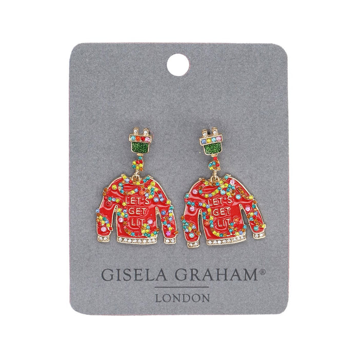 Christmas Jumper 'Let's Get Lit' Earrings