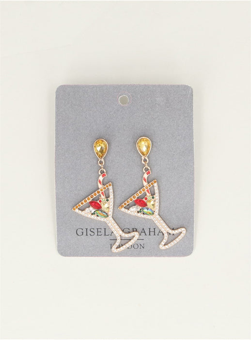 Christmas Cocktail Sparkly Earrings