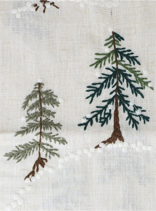 Embroidered Trees Table Runner
