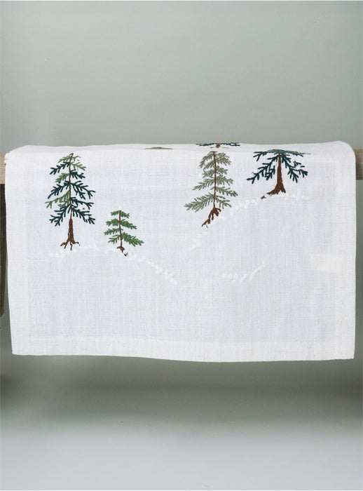 Embroidered Trees Table Runner