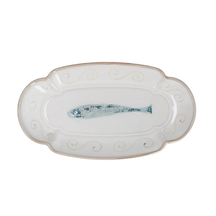 Fish Fluted Stoneware Oval Plate