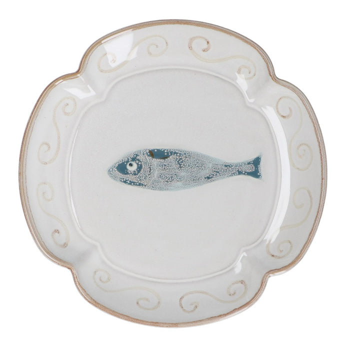 Stoneware Fluted Plate - Fish