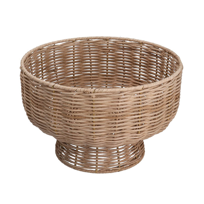 Rattan Round Pedestal Bowl Basket