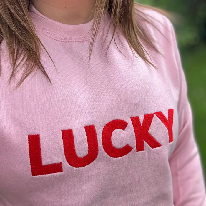 Embroidered 'Lucky' Sweatshirt