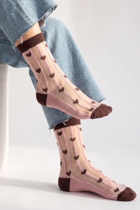 Combed Cotton Sheer Socks - Various Designs