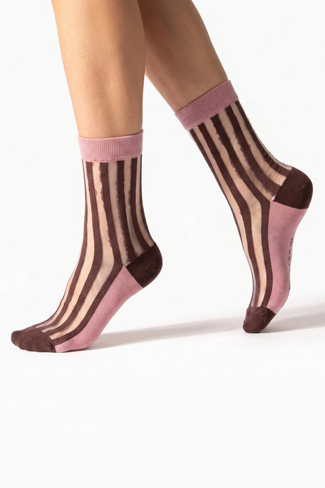 Combed Cotton Sheer Socks - Various Designs