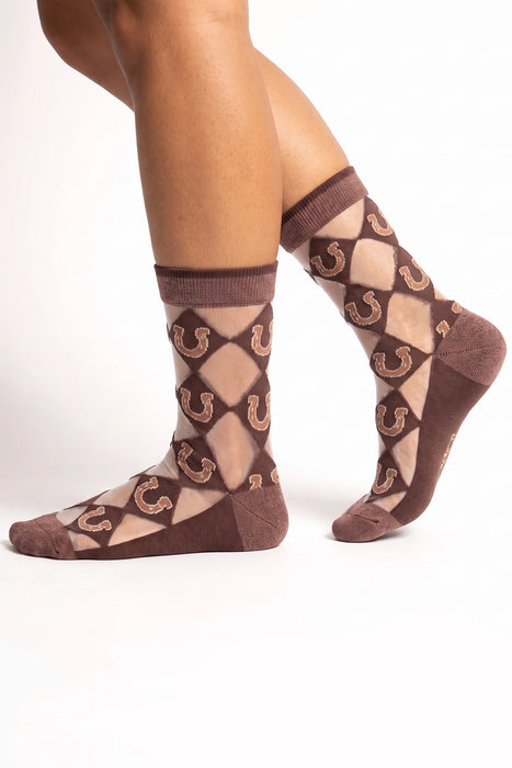 Combed Cotton Sheer Socks - Various Designs