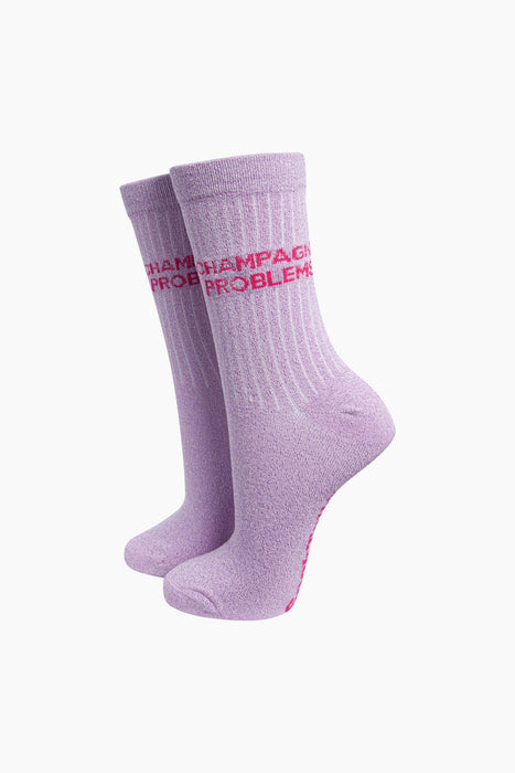 Combed Cotton Glitter Socks - Various Designs