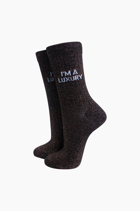 Combed Cotton Glitter Socks - Various Designs