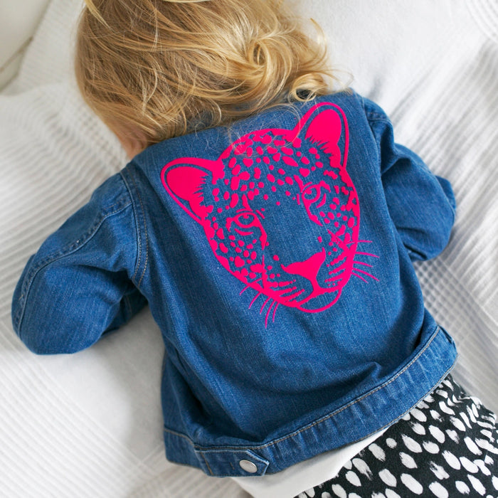 Childs Pink Leopard Denim Jacket