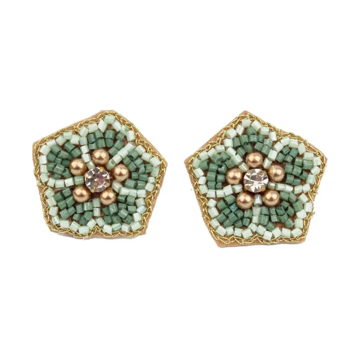 Mint Flower Stud