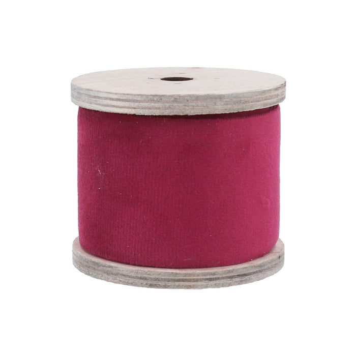 Velvet Ribbons on Wooden Bobbins - 3m