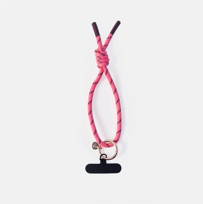 Pink and Burgundy Wristlet Phone Strap