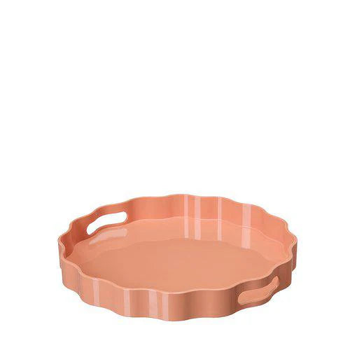 Recycled Plastic Peach Scalloped Tray
