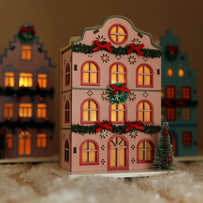 Wooden Houses LED Light Decorations