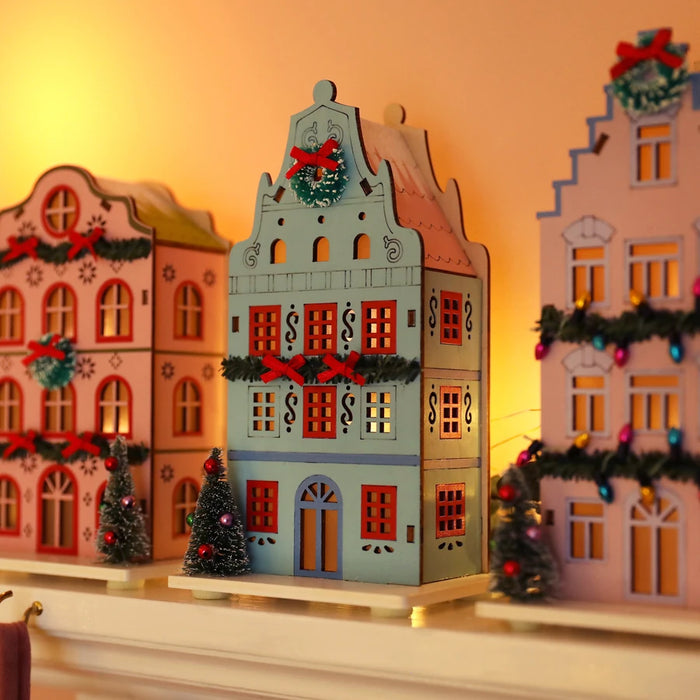 Wooden Houses LED Light Decorations