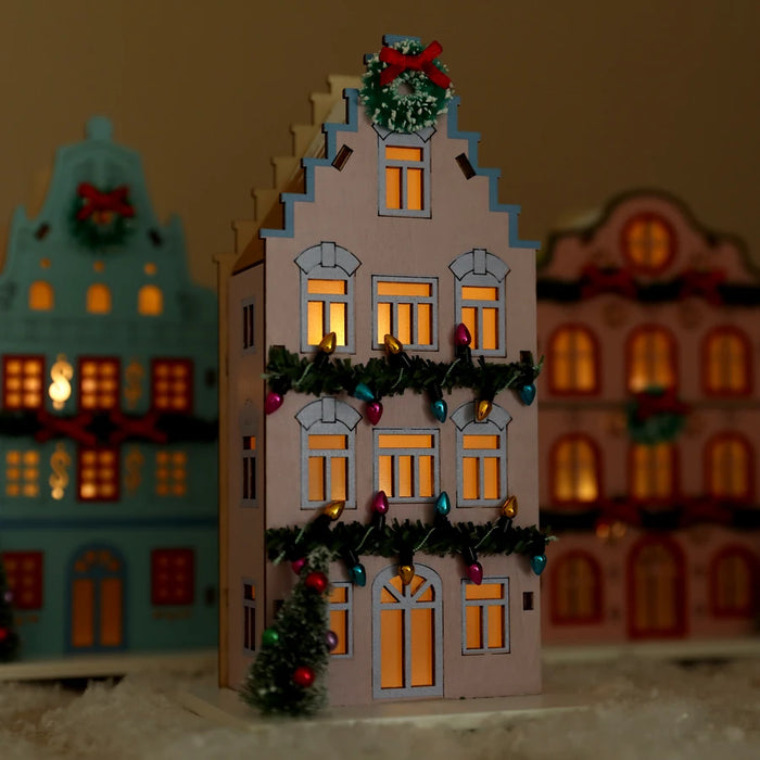 Wooden Houses LED Light Decorations