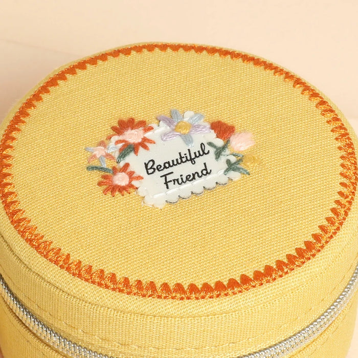 'Beautiful Friend' Embroidered Jewellery Case