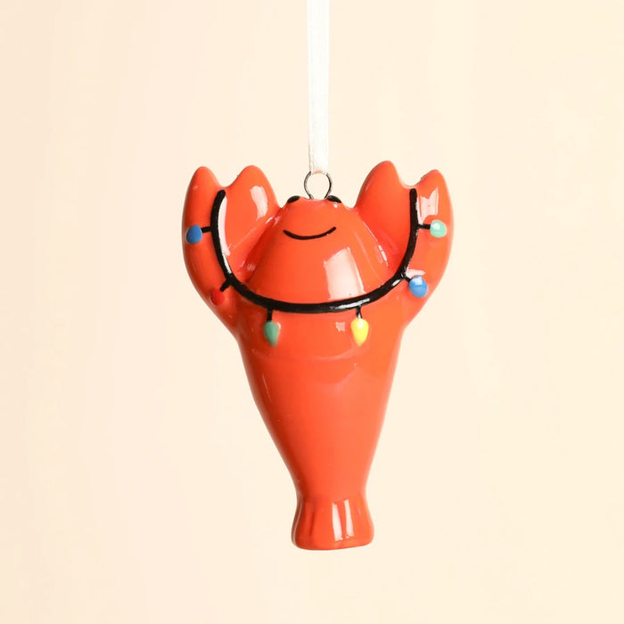 Ceramic Lobster Christmas Decoration