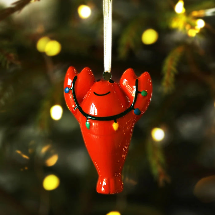 Ceramic Lobster Christmas Decoration