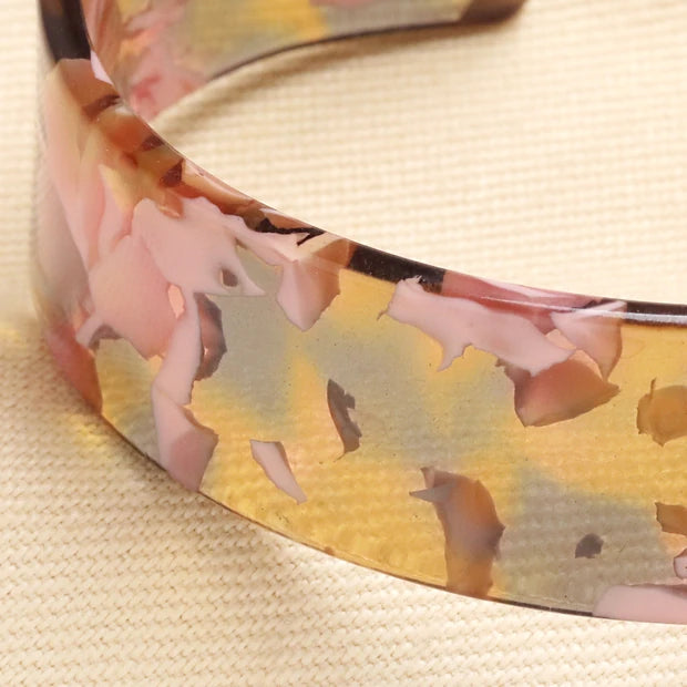 Pink Tortoiseshell Resin Cuff Bracelet