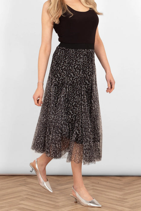 Leopard Tulle Swing Skirt