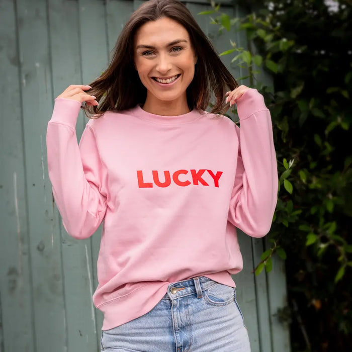 Embroidered 'Lucky' Sweatshirt