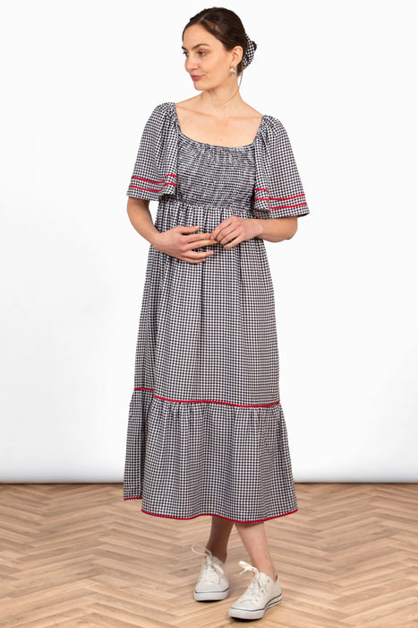 Briar Milkmaid Dress in Gingham