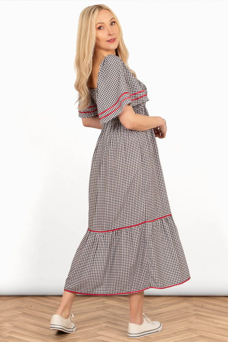 Briar Milkmaid Dress in Gingham