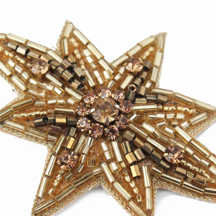 Large Gold/Silver Beaded Star Hair Clip