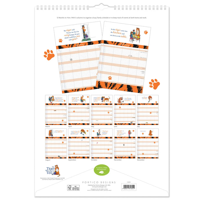 Tiger Who Came to Tea 2026 A3 Family Calendar
