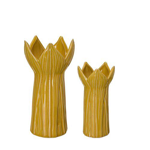 Floral Yellow Ceramic Vases